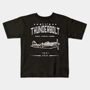 WW2 Aircraft P-47 Kids T-Shirt